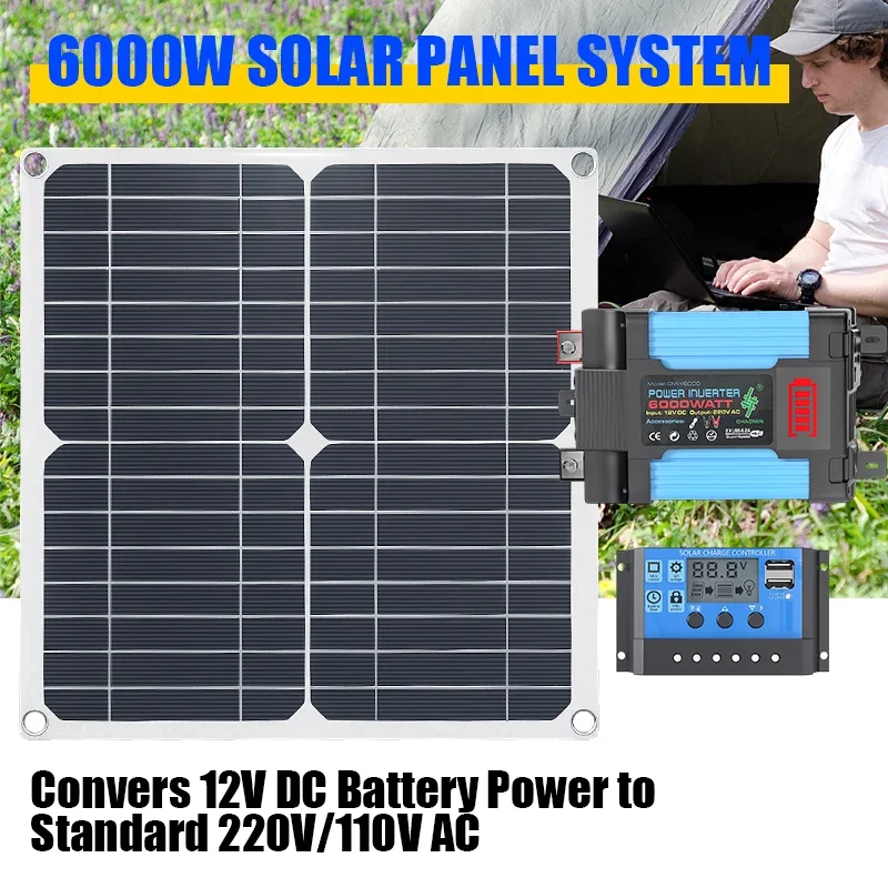 Kit solar de 6000 W, equipado  - Solar Panel 200W reseña y precio