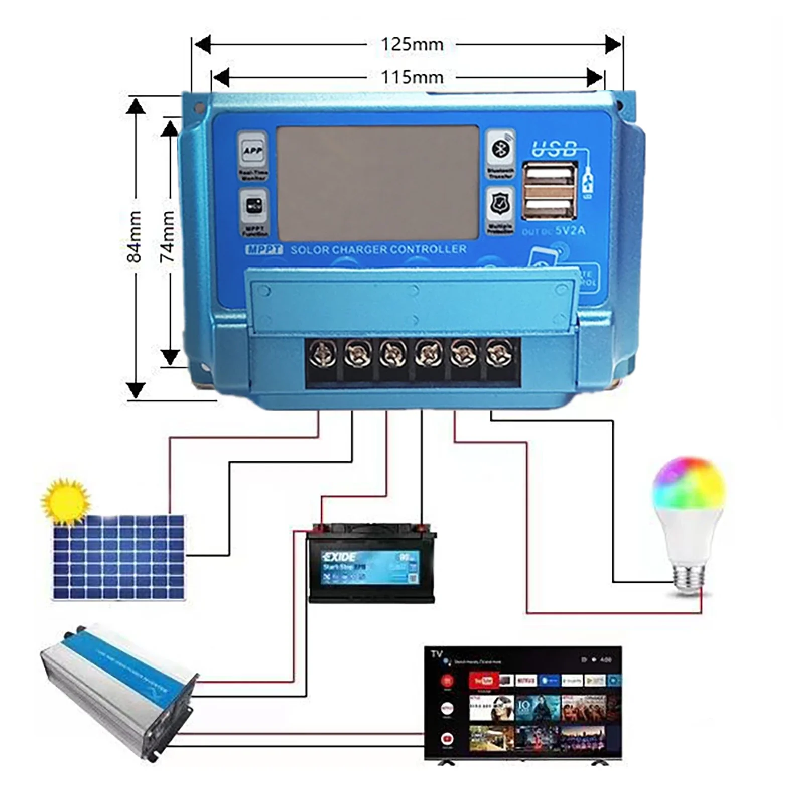 12V24V36V48V60V 30A/40A/50A/60 - Charge Controller Solar reseña y precio