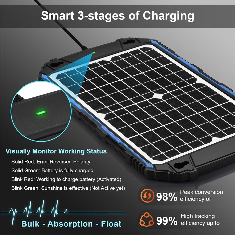 Cargador y Mantenedor de Bater - Solar Panel reseña y precio